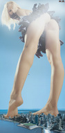 giantess collage city blonde barefoot skyscraper