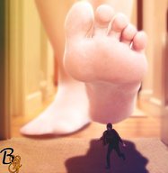 collage barefoot shrunken_men shrunken_man running_away hallway imminent_crush balore84 shadow_of_impending_doom