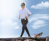 collage mega blonde destruction clothed buildings wonderslug boots walking sunglasses sky kaley_cuoco pasadena