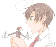 drawing vore giant anime shrunken_men shrunken_man pre_vore nina school_boy looking_at_victim surrender