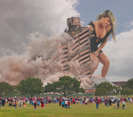 giantess collage blonde destruction cleavage buildings wonderslug sky juliana_salimeni spectators