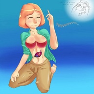 drawing giantess vore color digestion story shrunken_woman family_guy inside_view inside_stomach closed_eyes dialogue lois_griffin ilackausername peter_griffin flashback