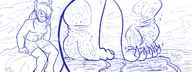 drawing horns monochrome giant wet foot_crush dirty_soles towel homestuck twisted_persona horuss_zahhak