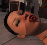 giantess nude vore large_breasts lying_down closed_eyes necklace between_lips slurp redfiredog digital_render