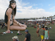 giantess collage domination park sitting hand people underneath pinned sky looking_at_viewer ground lowerrider event chanel_iman coachella