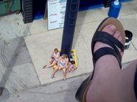 giantess collage sandals unaware outdoors point_of_view