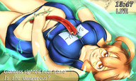 drawing giantess swimsuit water island lying_down bbw captions slide ahoge floating