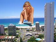 collage mega cleavage ocean buildings wonderslug crawling sunglasses looking_at_viewer kate_upton