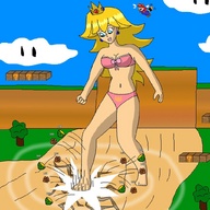 drawing giantess stomp mario princess_peach tree clouds super_mario_bros koopa_troopa goomba