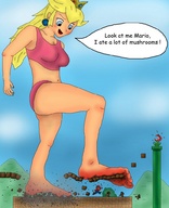 drawing growth giantess crush color destruction barefoot mario princess_peach story foot_crush nintendo super_mario super_mario_bros dialogue mushroom_kingdom riviera4