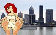 drawing giantess collage feet city color red_hair belle attack_of_the_50_foot_woman nancy_archer louisville kentucky
