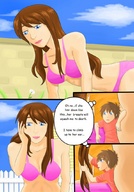 small_man comic color clothed story unaware ayami6 my_sister_the_giantess between_breasts