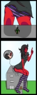 drawing giantess crush comic color buildings butt_crush sitting demoness looming standing jj-psychotic middle_finger mspaintgts mae