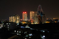 giantess collage blonde buildings smiling wonderslug legs night juliana_salimeni city_lights
