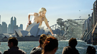 collage city mega blonde cleavage helicopter wonderslug monster skyscraper sydney jordan_carver waterfront