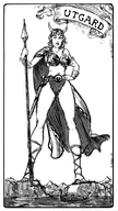 breasts drawing giantess mega monochrome long_hair boats gladiator_sandals cape spear helmet viking norse