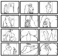 giantess insertion nude masturbation sleeping comic monochrome cum bbw anal_insertion unaware sex_toy modeseven