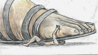 drawing giantess crush color struggle sandals foot_crush nikko knife stab imminent_crush