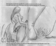 drawing giantess monochrome long_hair topless story unaware nikko flowers