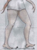 drawing giantess long_hair red_hair unaware running nikko no_background proposal