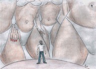 drawing swimsuit shrunken_men shrunken_man standing nikko no_background
