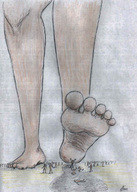 drawing giantess crush small_men barefoot nikko no_background