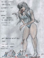 drawing giantess crush vore color long_hair swimsuit blood story fighting nikko violence