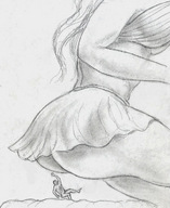 drawing giantess monochrome shrunken_man nikko imminent_crush impending_butt_crush