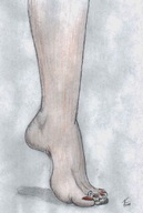 drawing giantess barefoot under_foot nikko no_background