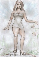 drawing giantess color high_heels nikko imminent_crush looking_at_tiny instant_karma