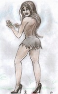 drawing crush high_heels blood brunette topless unaware nikko no_background