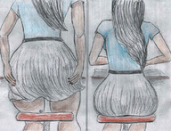 black_hair long_hair skirt butt_crush sitting shrunken_man nikko on_seat