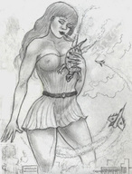 drawing giantess city long_hair smoking jets cigarette nikko gamera see_through
