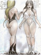 drawing city destruction multiple_giantesses cleavage buildings story boots legs giantesses nikko