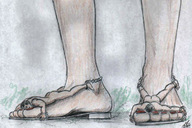 drawing feet domination bondage shrunken_men sandals pedicure nikko human_sandals