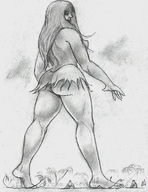 giantess crush feet monochrome long_hair nikko trees no_background