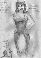 drawing giantess monochrome story dress nikko no_background