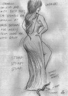 drawing giantess crush monochrome barefoot story trample cruel nikko no_background