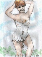 drawing giantess color small_men nipping climbing red_hair nikko