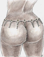 drawing giantess butt bondage dark_skin nikko no_background human_clothing