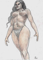 breasts brunette stroll pencil_drawing white_panties nikko panty_entrapment