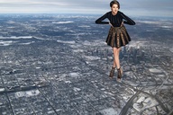 giantess city mega high_heels dress short_hair outdoors gts47 shailene_woodley