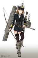 drawing giantess military navel uniform bow ships aircraft aircraft_carrier no_background anthropomorphism