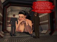 growth giantess nude black_hair suits pendant hallway looking_at_tiny redfiredog digital_render