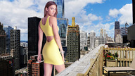 giantess collage city wonderslug dress skyscraper sky looking_at_viewer chicago between_buildings rooftop_view