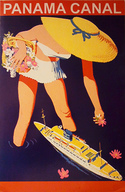 drawing giantess skirt water cruise_ship hat flowers bikini_top