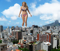 breasts giantess collage city mega blonde swimsuit cleavage ocean buildings wonderslug sky necklace wading rio_de_janeiro red_white_blue isabelle_drummond flag_bra