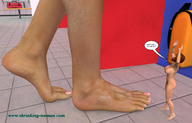 nude barefoot red_hair short_hair looking_up indoors dialogue waving_arms digital_render