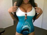 collage cleavage brunette hand shrunken_man tattoo hanging_on giulio_10