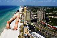 collage beach toes barefoot ocean buildings helicopter soles brunette legs sand back sunbathing giulio_10